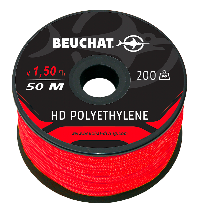 50 M Red Dyneema (nylon) 1,5 mm - 200 Kg